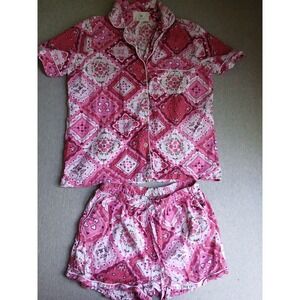 Print Fresh Pajama Set Small Organic Cotton Woven Floral Vintage Valentine Boho
